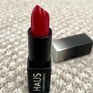 Haus Laboratories SPARKLE red lipstick in Burlesque